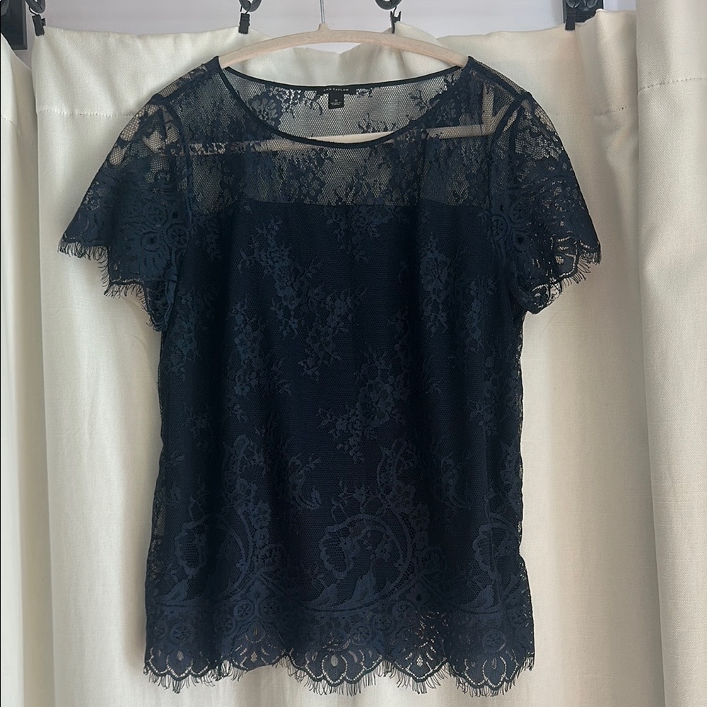 Ann Taylor Black Lace Blouse
